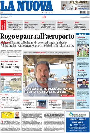 Prima pagina La Nuova Sardegna di oggi - Quotidiano regionale