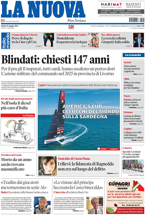 Prima pagina La Nuova Sardegna di oggi - Quotidiano regionale