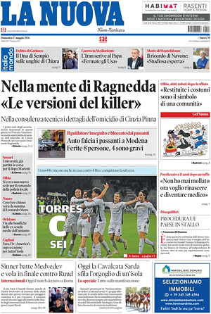 Prima pagina La Nuova Sardegna di oggi - Quotidiano regionale