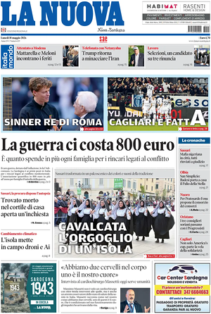 Prima pagina La Nuova Sardegna di oggi - Quotidiano regionale