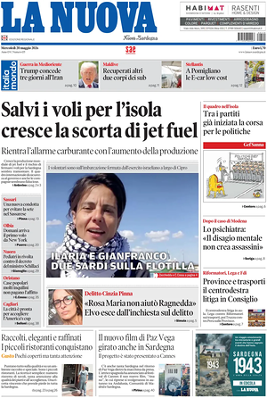 Prima pagina La Nuova Sardegna di oggi - Quotidiano regionale
