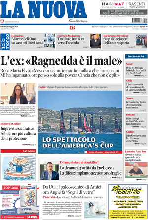 Prima pagina La Nuova Sardegna di oggi - Quotidiano regionale