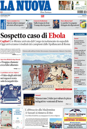 Prima pagina La Nuova Sardegna di oggi - Quotidiano regionale
