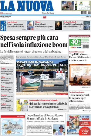 Prima pagina La Nuova Sardegna di oggi - Quotidiano regionale