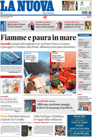 Prima pagina La Nuova Sardegna di oggi - Quotidiano regionale