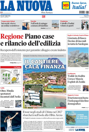 Prima pagina La Nuova Sardegna di oggi - Quotidiano regionale