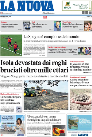 Prima pagina La Nuova Sardegna di oggi - Quotidiano regionale