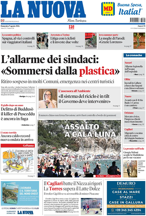 Prima pagina La Nuova Sardegna di oggi - Quotidiano regionale