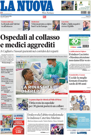 Prima pagina La Nuova Sardegna di oggi - Quotidiano regionale