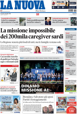 Prima pagina La Nuova Sardegna di oggi - Quotidiano regionale