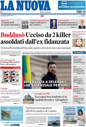 Prima pagina La Nuova Sardegna di oggi - Quotidiano regionale