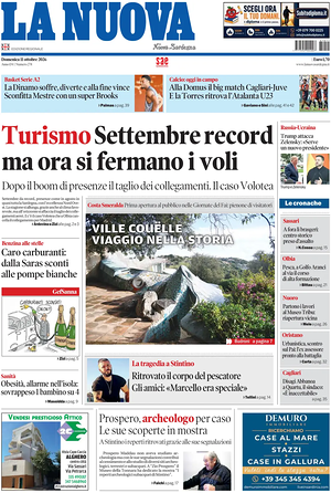 Prima pagina La Nuova Sardegna di oggi - Quotidiano regionale