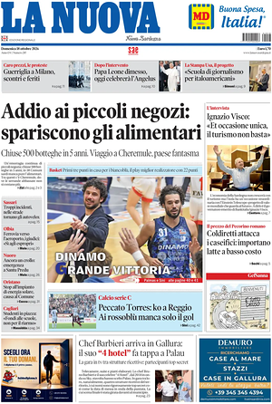 Prima pagina La Nuova Sardegna di oggi - Quotidiano regionale