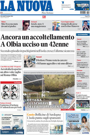 Prima pagina La Nuova Sardegna di oggi - Quotidiano regionale