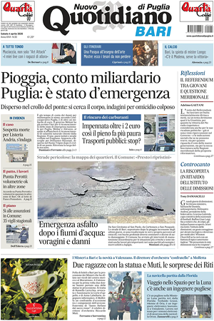 Prima pagina Nuovo Quotidiano di Puglia (Bari) di oggi - Quotidiano regionale