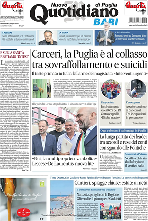 Prima pagina Nuovo Quotidiano di Puglia (Bari) di oggi - Quotidiano regionale