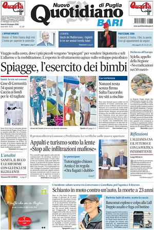 Prima pagina Nuovo Quotidiano di Puglia (Bari) di oggi - Quotidiano regionale