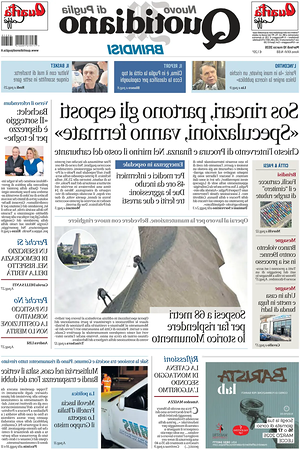 Prima pagina Nuovo Quotidiano di Puglia (Brindisi) di oggi - Quotidiano regionale