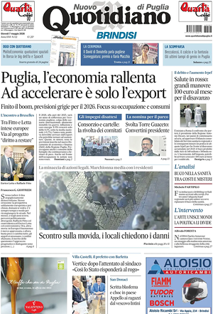 Prima pagina Nuovo Quotidiano di Puglia (Brindisi) di oggi - Quotidiano regionale