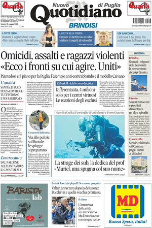 Prima pagina Nuovo Quotidiano di Puglia (Brindisi) di oggi - Quotidiano regionale