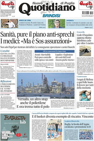 Prima pagina Nuovo Quotidiano di Puglia (Brindisi) di oggi - Quotidiano regionale