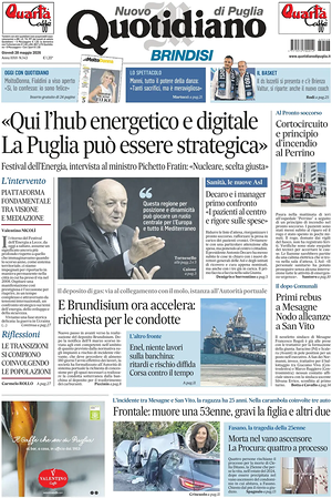 Prima pagina Nuovo Quotidiano di Puglia (Brindisi) di oggi - Quotidiano regionale