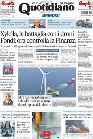 Prima pagina Nuovo Quotidiano di Puglia (Brindisi) di oggi - Quotidiano regionale