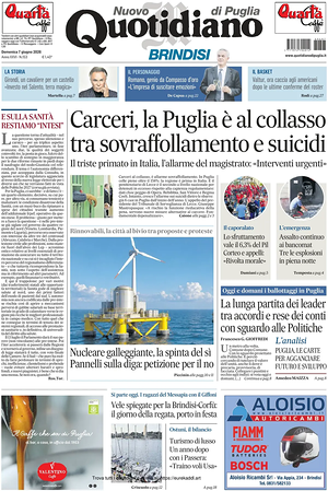 Prima pagina Nuovo Quotidiano di Puglia (Brindisi) di oggi - Quotidiano regionale