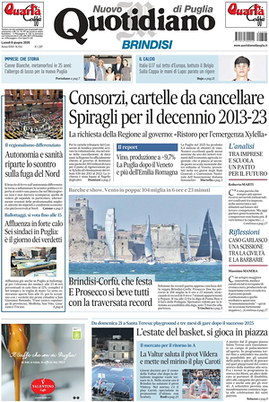 Prima pagina Nuovo Quotidiano di Puglia (Brindisi) di oggi - Quotidiano regionale