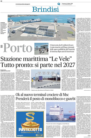 Prima pagina Nuovo Quotidiano di Puglia (Brindisi) di oggi - Quotidiano regionale