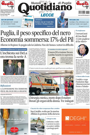 Prima pagina Nuovo Quotidiano di Puglia (Lecce) di oggi - Quotidiano regionale