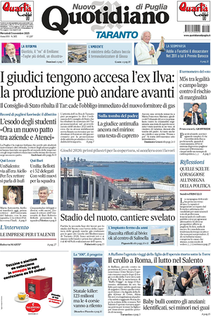 Prima pagina Nuovo Quotidiano di Puglia (Taranto) di oggi - Quotidiano regionale