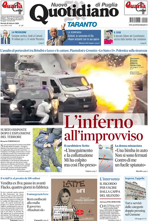 Prima pagina Nuovo Quotidiano di Puglia (Taranto) di oggi - Quotidiano regionale