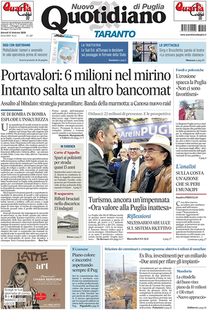 Prima pagina Nuovo Quotidiano di Puglia (Taranto) di oggi - Quotidiano regionale