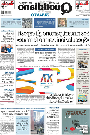 Prima pagina Nuovo Quotidiano di Puglia (Taranto) di oggi - Quotidiano regionale