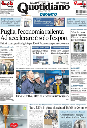 Prima pagina Nuovo Quotidiano di Puglia (Taranto) di oggi - Quotidiano regionale