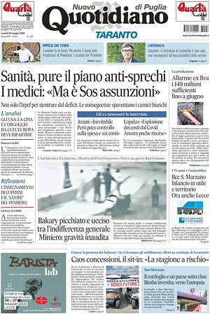 Prima pagina Nuovo Quotidiano di Puglia (Taranto) di oggi - Quotidiano regionale