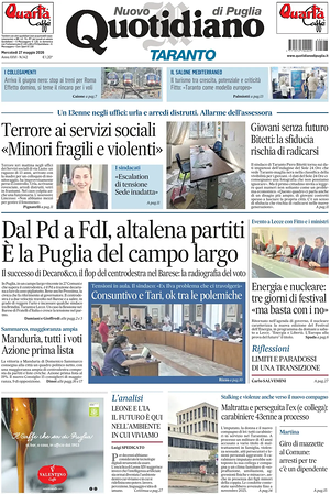 Prima pagina Nuovo Quotidiano di Puglia (Taranto) di oggi - Quotidiano regionale
