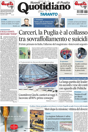 Prima pagina Nuovo Quotidiano di Puglia (Taranto) di oggi - Quotidiano regionale