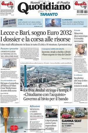 Prima pagina Nuovo Quotidiano di Puglia (Taranto) di oggi - Quotidiano regionale