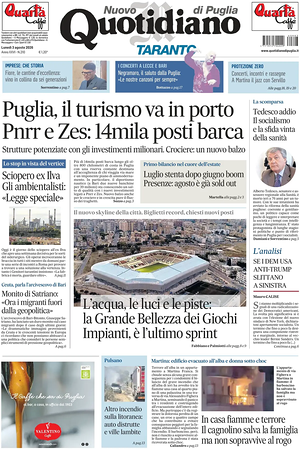 Prima pagina Nuovo Quotidiano di Puglia (Taranto) di oggi - Quotidiano regionale