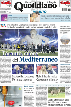 Prima pagina Nuovo Quotidiano di Puglia (Taranto) di oggi - Quotidiano regionale