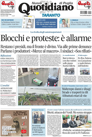 Prima pagina Nuovo Quotidiano di Puglia (Taranto) di oggi - Quotidiano regionale
