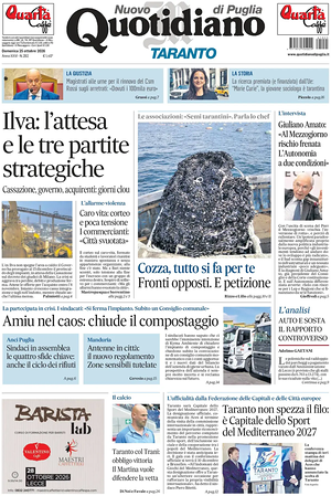 Prima pagina Nuovo Quotidiano di Puglia (Taranto) di oggi - Quotidiano regionale