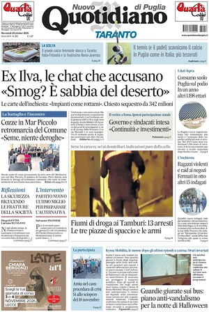 Prima pagina Nuovo Quotidiano di Puglia (Taranto) di oggi - Quotidiano regionale