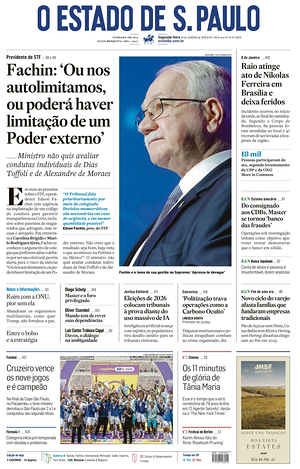 Prima pagina O Estado de S. Paulo di oggi - Quotidiano estero