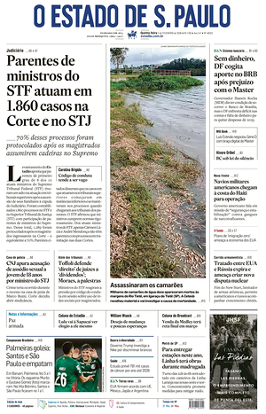 Prima pagina O Estado de S. Paulo di oggi - Quotidiano estero