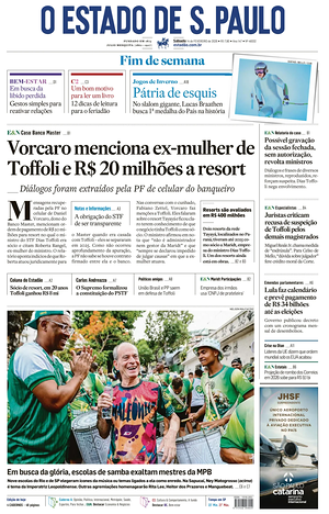 Prima pagina O Estado de S. Paulo di oggi - Quotidiano estero