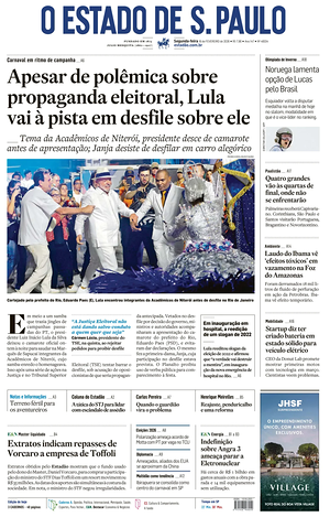 Prima pagina O Estado de S. Paulo di oggi - Quotidiano estero