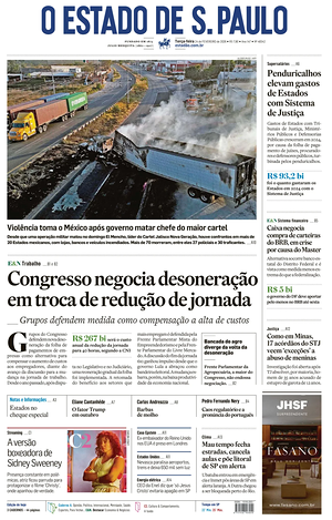 Prima pagina O Estado de S. Paulo di oggi - Quotidiano estero